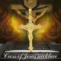 St. Benedict Cross of Jesus Necklace - Gold