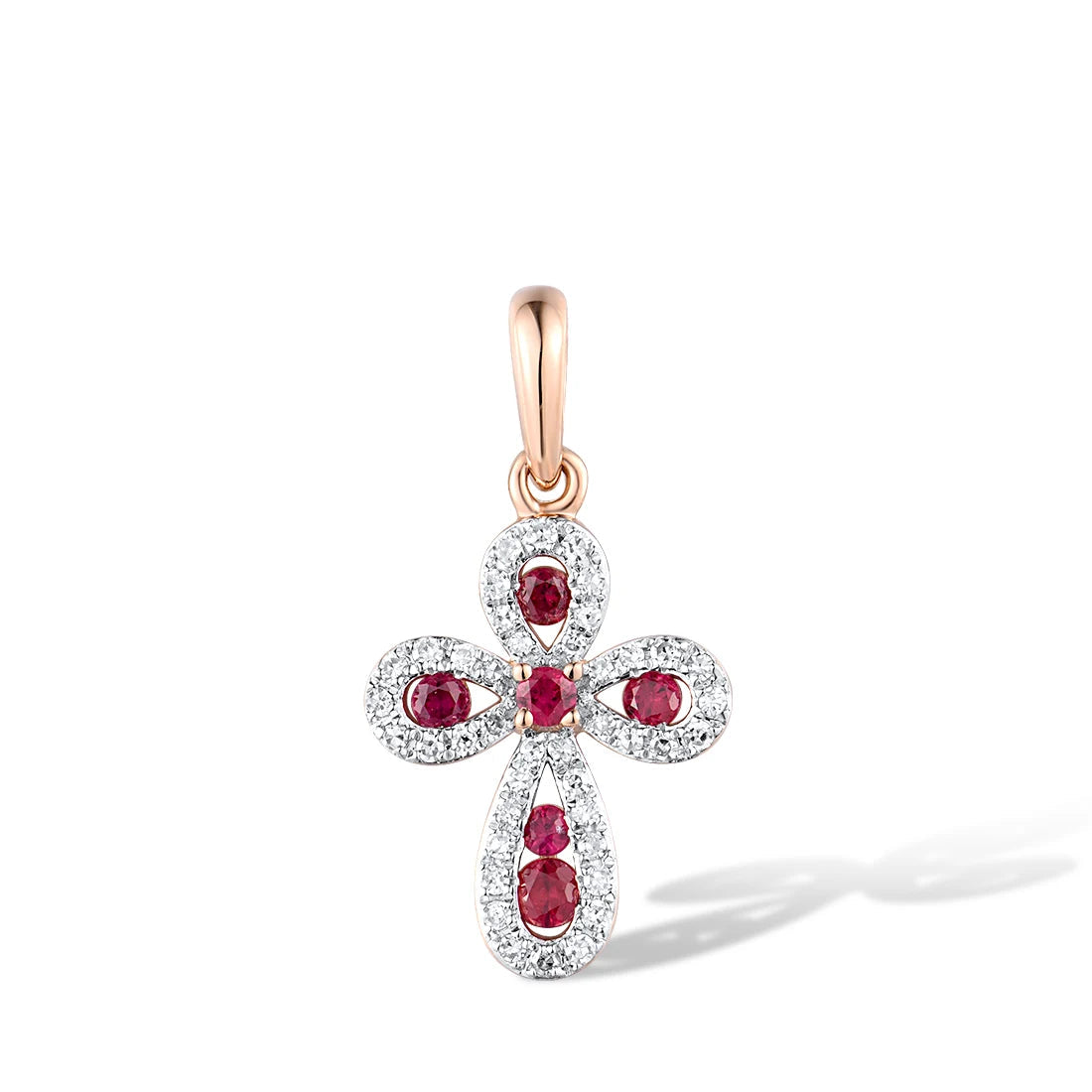 Majestic Ruby & Diamond Cross Pendant