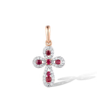 Majestic Ruby & Diamond Cross Pendant