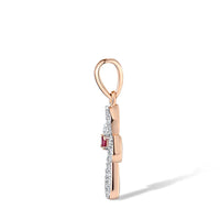 Majestic Ruby & Diamond Cross Pendant