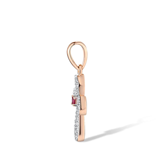 Majestic Ruby & Diamond Cross Pendant