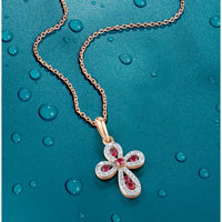 Majestic Ruby & Diamond Cross Pendant