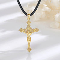 St. Benedict Cross of Jesus Necklace - Gold