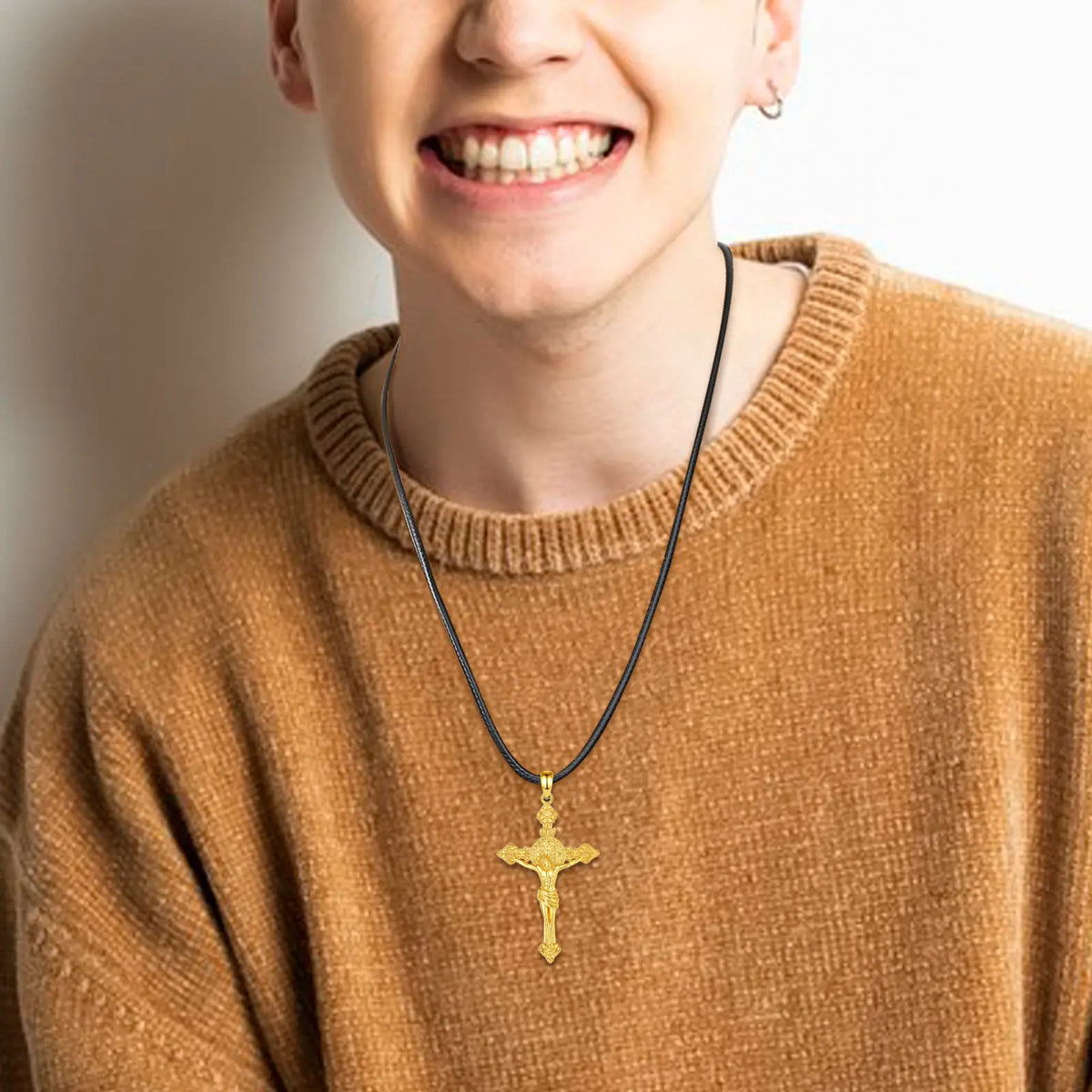 St. Benedict Cross of Jesus Necklace - Gold