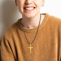 St. Benedict Cross of Jesus Necklace - Gold