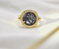 Antique Lion Coin Flip Ring - Cornerstone Jewellery Rings Christian Catholic Religous fine Jewelry
