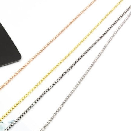 Silver Box Chain Necklace - Cornerstone Jewellery 45cm / Gold-color Christian Catholic Religous fine Jewelry