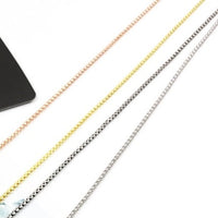 Silver Box Chain Necklace - Cornerstone Jewellery 45cm / Gold-color Christian Catholic Religous fine Jewelry