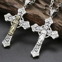 Virgin Mary Reversible Cross Pendant