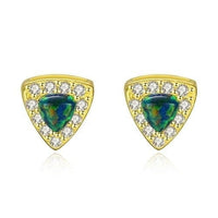 Trinity Opal Studs - Cornerstone Jewellery Green Earrings Christian Catholic Religous fine Jewelry