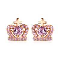 Royal Priesthood Pave Studs - Cornerstone Jewellery Pink Earrings Christian Catholic Religous fine Jewelry