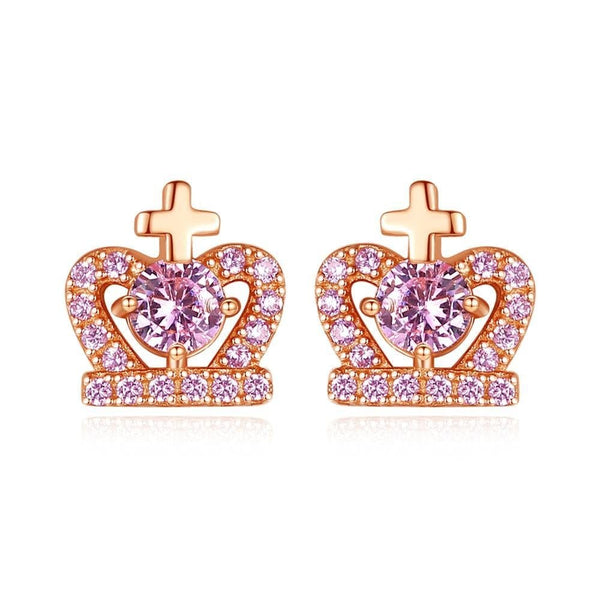 Royal Priesthood Pave Studs - Cornerstone Jewellery Pink Earrings Christian Catholic Religous fine Jewelry