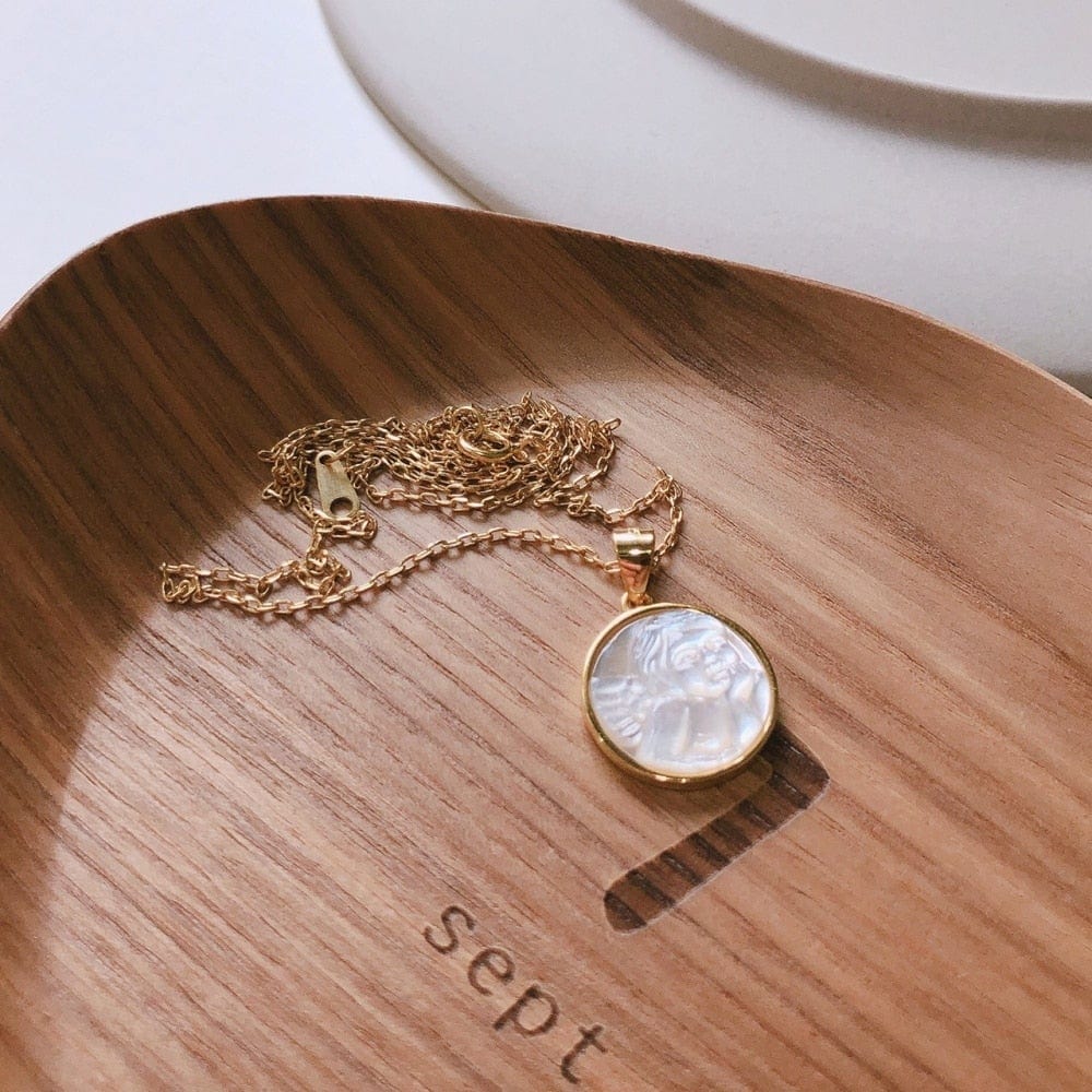 Angel Face Shell Necklace - Cornerstone Jewellery Necklace Christian Catholic Religous fine Jewelry