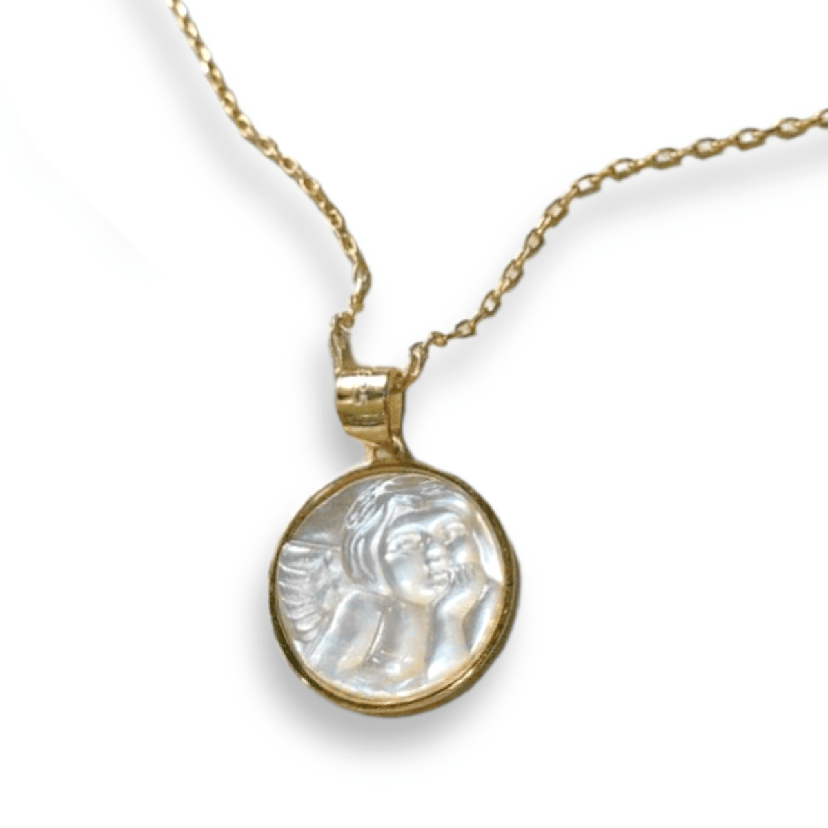 Angel Face Shell Necklace - Cornerstone Jewellery Necklace Christian Catholic Religous fine Jewelry