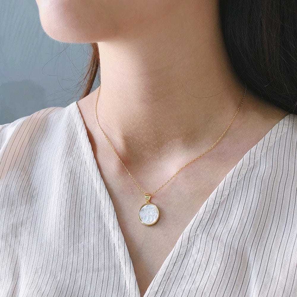 Angel Face Shell Necklace - Cornerstone Jewellery Necklace Christian Catholic Religous fine Jewelry
