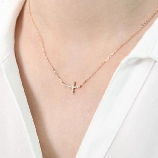Nordic Cross Diamond Necklace - Cornerstone Jewellery Necklace Christian Catholic Religous fine Jewelry