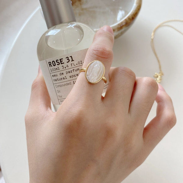 Our Lady of Guadalupe Shell Ring - Cornerstone Jewellery Rings Christian Catholic Religous fine Jewelry