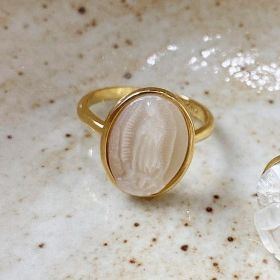 Our Lady of Guadalupe Shell Ring - Cornerstone Jewellery Rings Christian Catholic Religous fine Jewelry