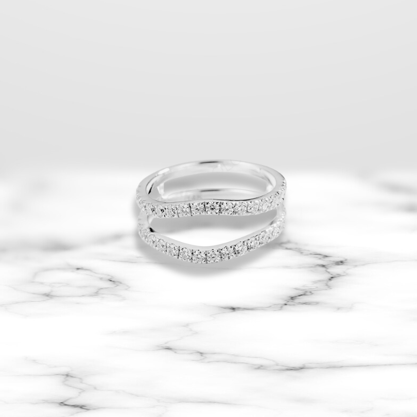 Betrothed Moissanite Curved Band Enhancer Ring