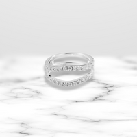 Betrothed Moissanite Curved Band Enhancer Ring