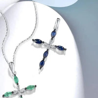 Savior's Cross Sapphire Pendant