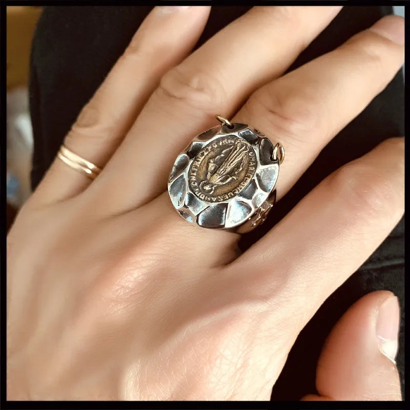 Miraculous Medal Men's Large Ring