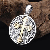 American Cross Coin Necklace