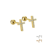 Redeemer's Cross Pave Stud Earrings