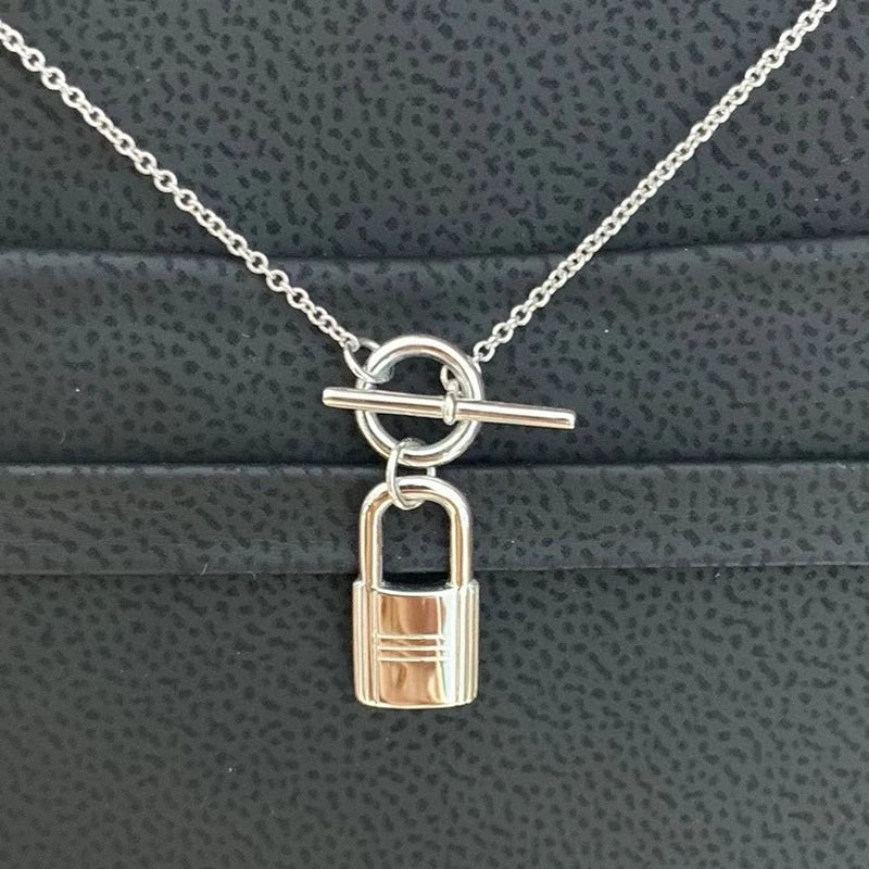 18K Gold Lock Toggle Necklace