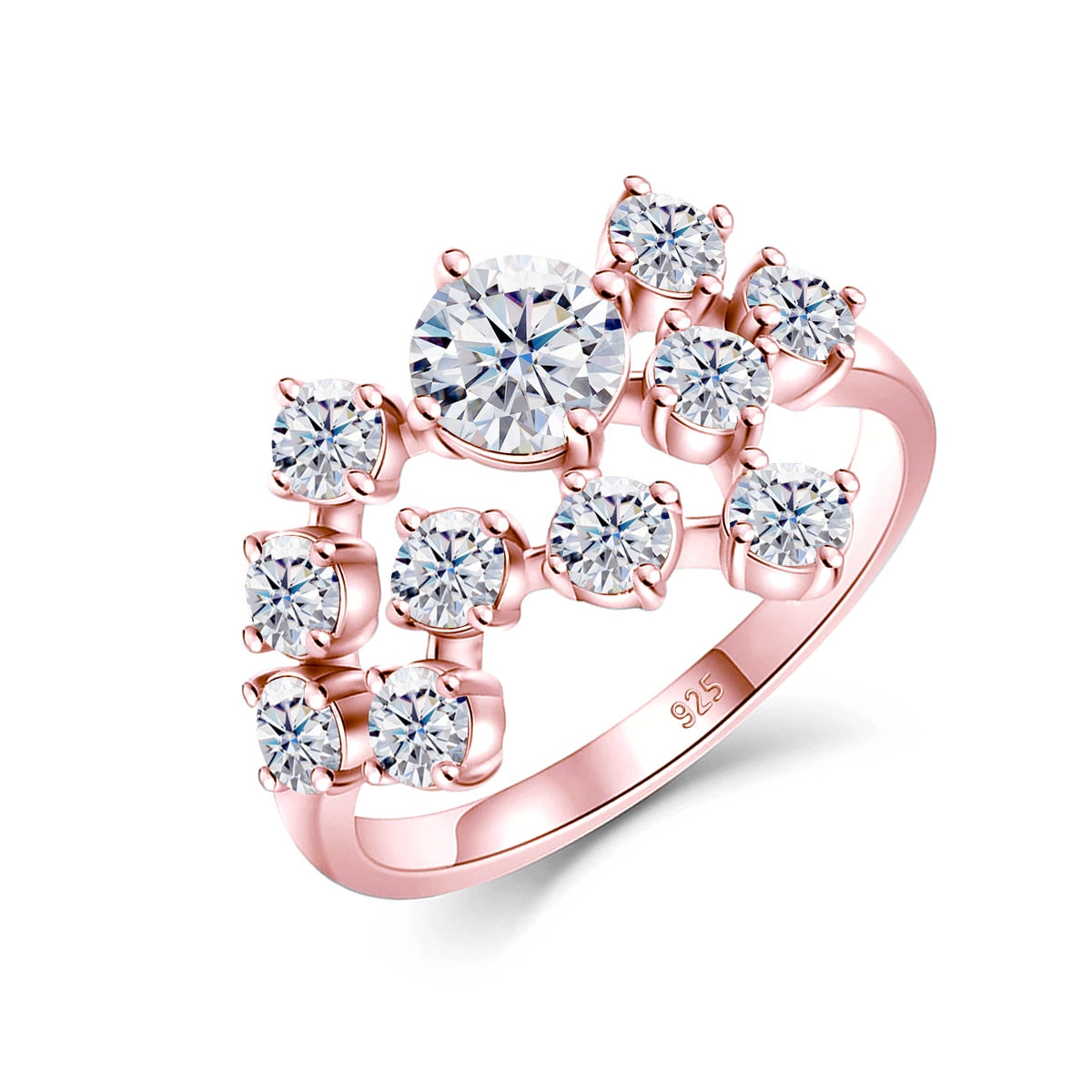 Lupus Constellation Moissanite Ring - Cornerstone Jewellery Rose Gold Plated / 4 0 Christian Catholic Religous fine Jewelry