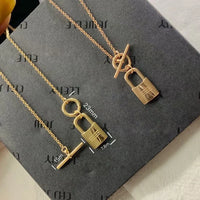 18K Gold Lock Toggle Necklace