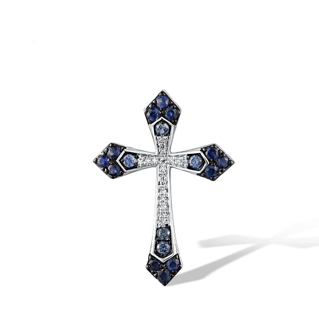 Christ's Cross Diamond & Sapphire Pendant