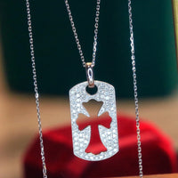 The Beautiful Diamond Cross Tag Necklace