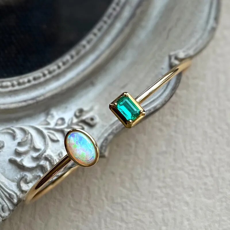 Opal and Emerald Bangle