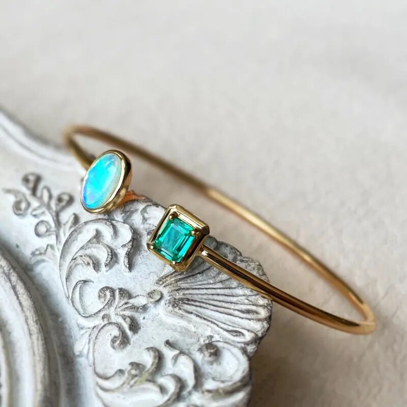 Opal and Emerald Bangle