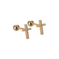 Redeemer's Cross Pave Stud Earrings