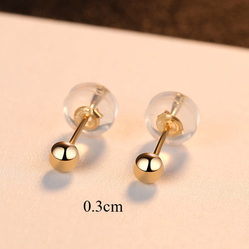 18K Gold Sphere Studs