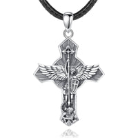 Saint Michael Cross Pendant Necklace