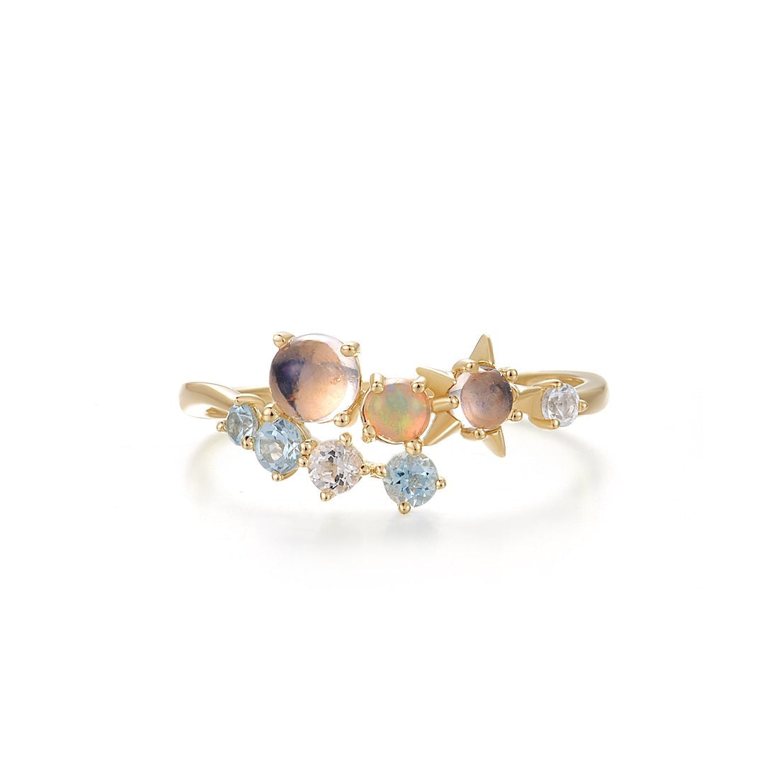 Pleiades Gemstone Constellation Ring