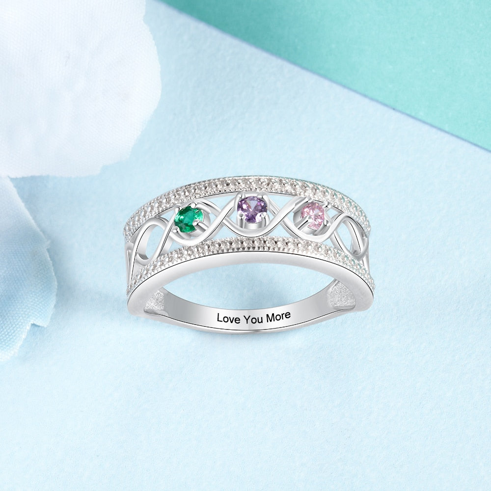 Triune Birthstone Ring - Cornerstone Jewellery Rings Christian Catholic Religous fine Jewelry