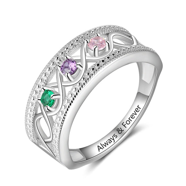 Triune Birthstone Ring - Cornerstone Jewellery Rings Christian Catholic Religous fine Jewelry