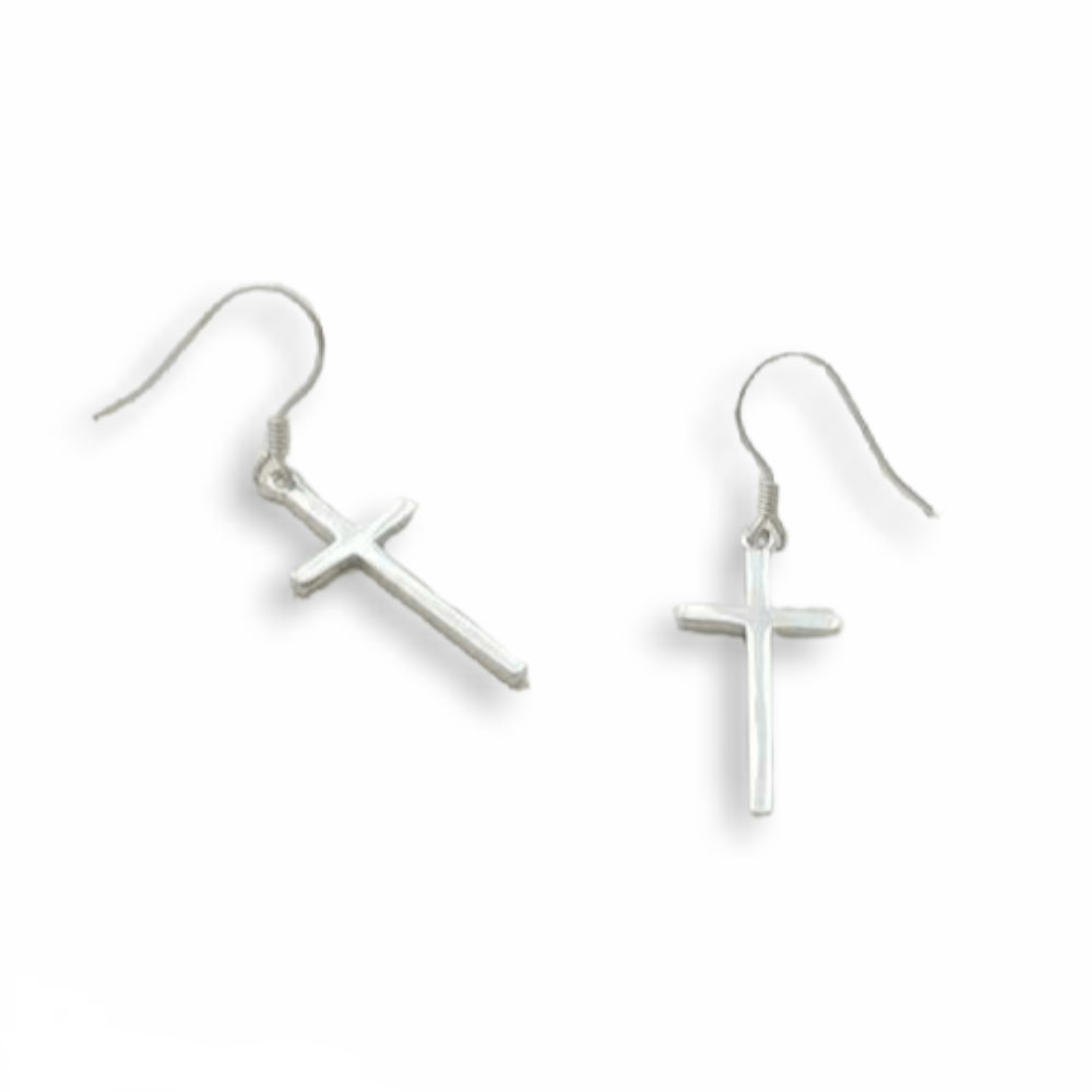 Faithful Cross Dangle Earrings - Cornerstone Jewellery Earrings Christian Catholic Religous fine Jewelry