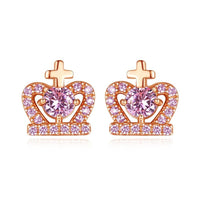 Royal Priesthood Pave Studs - Cornerstone Jewellery Pink Earrings Christian Catholic Religous fine Jewelry