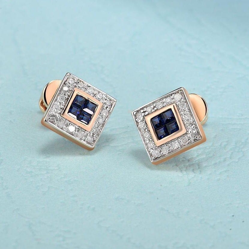 Sapphire Foundation Studs - Cornerstone Jewellery Earrings Christian Catholic Religous fine Jewelry