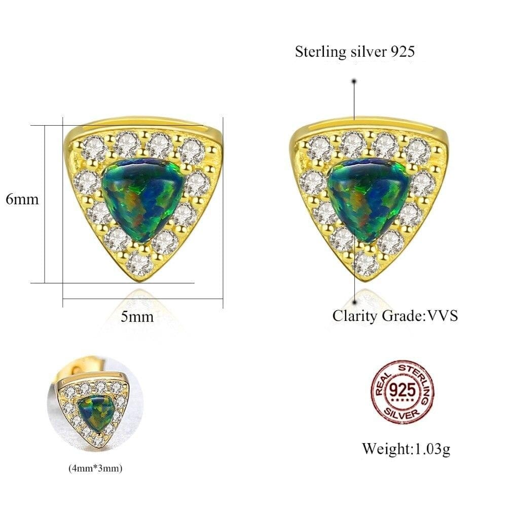 Trinity Opal Studs - Cornerstone Jewellery Earrings Christian Catholic Religous fine Jewelry