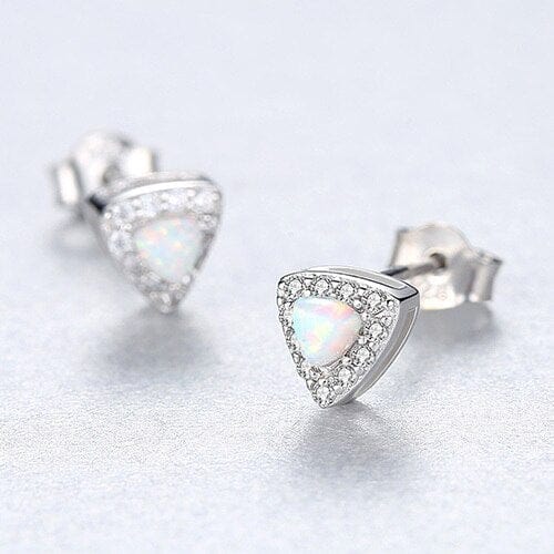 Trinity Opal Studs - Cornerstone Jewellery White Earrings Christian Catholic Religous fine Jewelry