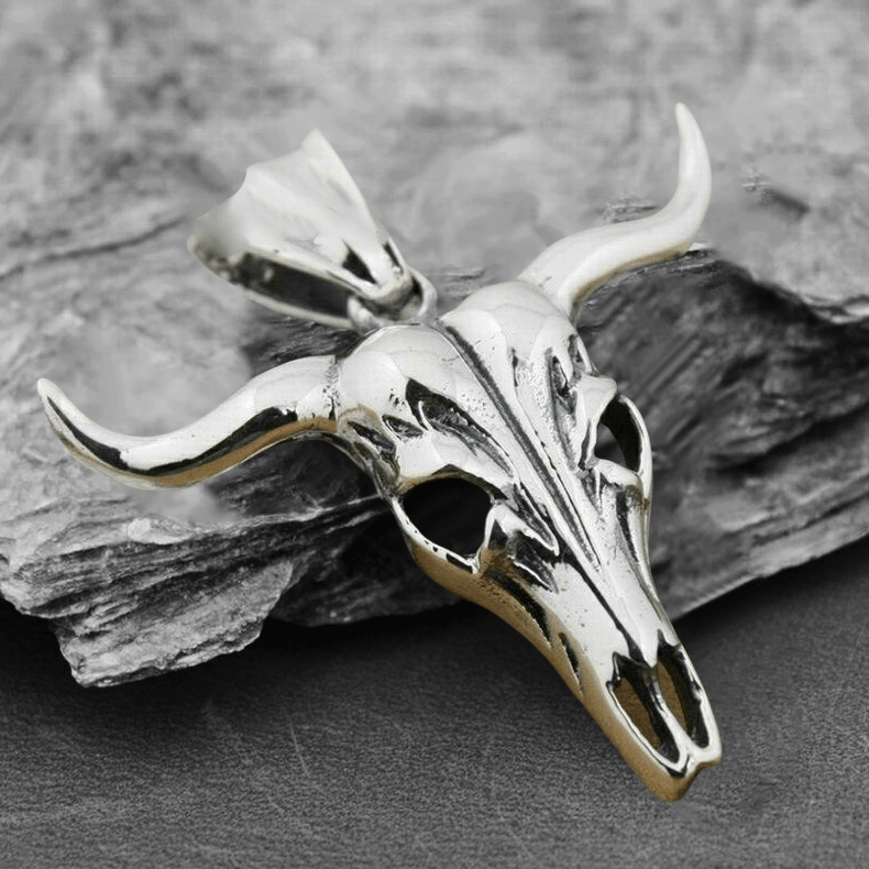 Bull Skull Pendant Necklace - Cornerstone Jewellery Pendant Only Necklace Christian Catholic Religous fine Jewelry