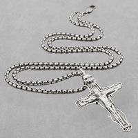 Resurrection Crucifix Pendant Necklace - Cornerstone Jewellery with 24inch Steel N Necklace Christian Catholic Religous fine Jewelry