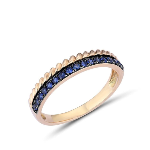 Sapphire Rope Stacking Ring - Cornerstone Jewellery 7 Rings Christian Catholic Religous fine Jewelry