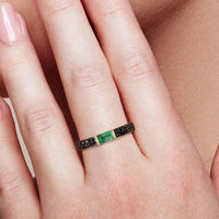 East-West Emerald Ring - Cornerstone Jewellery Rings Christian Catholic Religous fine Jewelry